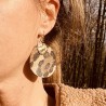 Boucles d'oreille en cuir recyclé léopard et métal doré à l'or fin - ultra-légères et élégantes