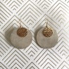 Boucles d'oreille en cuir recyclé doré et métal doré à l'or fin - ultra-légères et élégantes