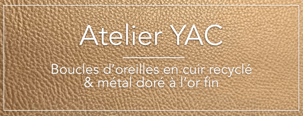 Atelier YAC, boucles d'oreilles en cuir recyclé et métal doré à l'or fin Atelier YAC, boucles d'oreilles en cuir recyclé et métal doré à l'or fin